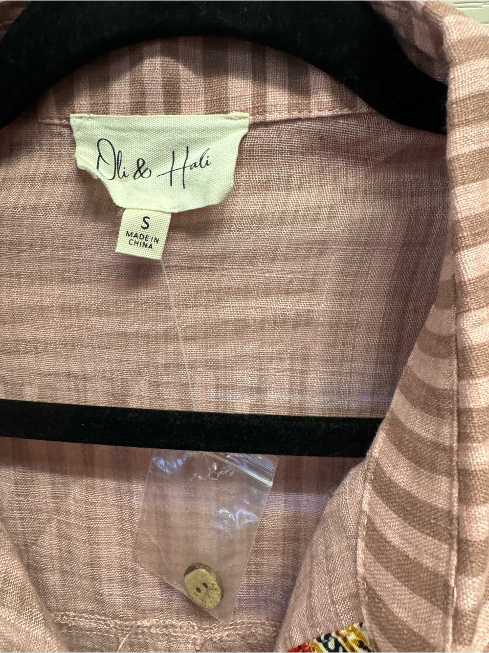 Oli & Hali Blush Striped Button-Up Shirt